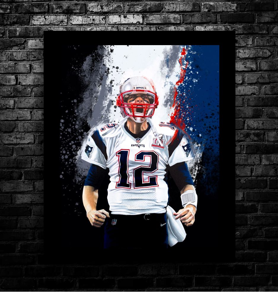 Artist Signed Print of Tom store Brady The G.O