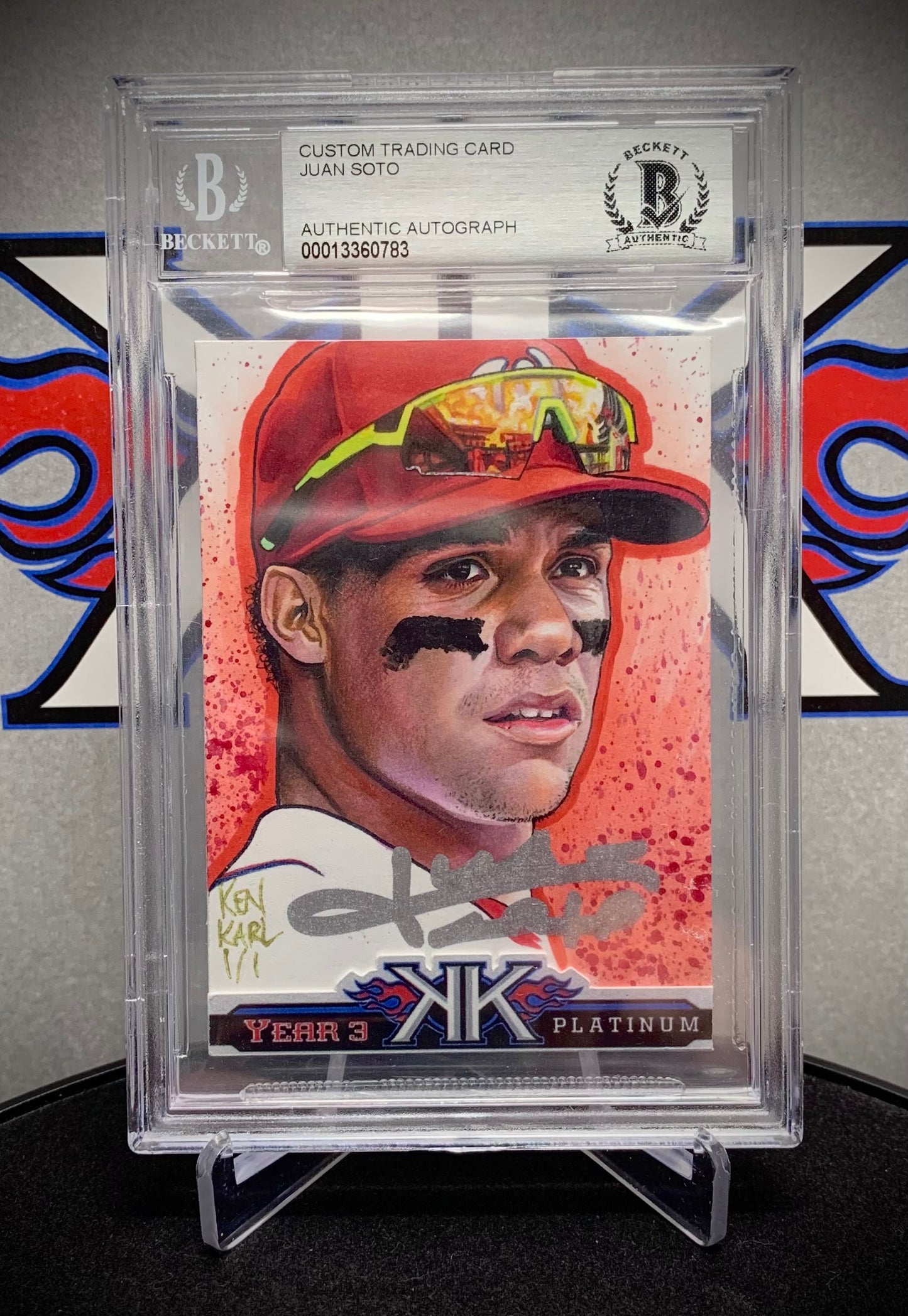 Juan Soto AUTOGRAPHED 1/1 Slabbed Sketch Card