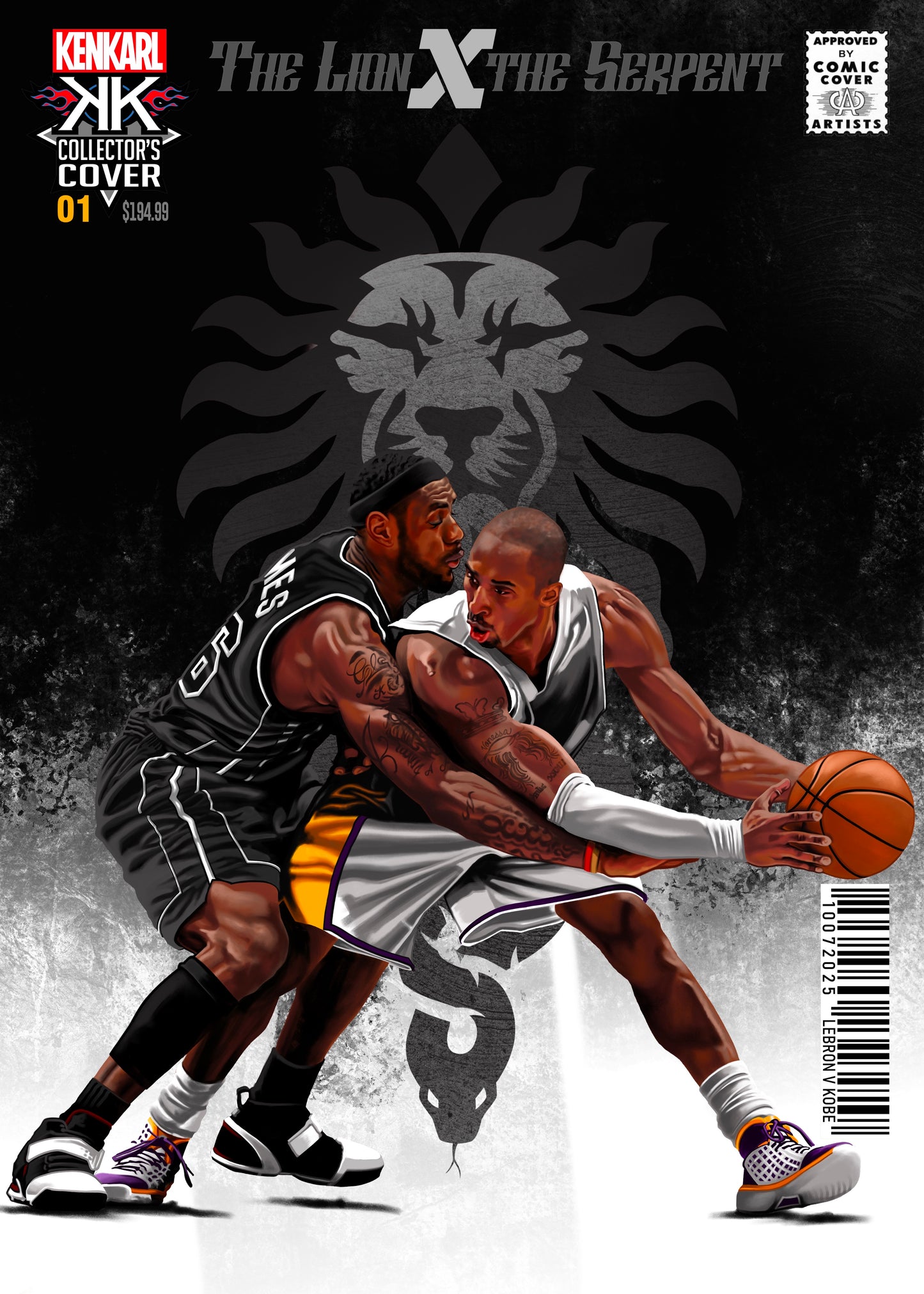 LEBRON X KOBE 1:1:15 holographic card sized artwork