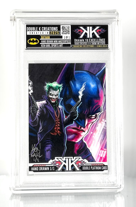 Batman/Joker Hand Drawn 1/1 Double Platinum style Mini Masterpiece