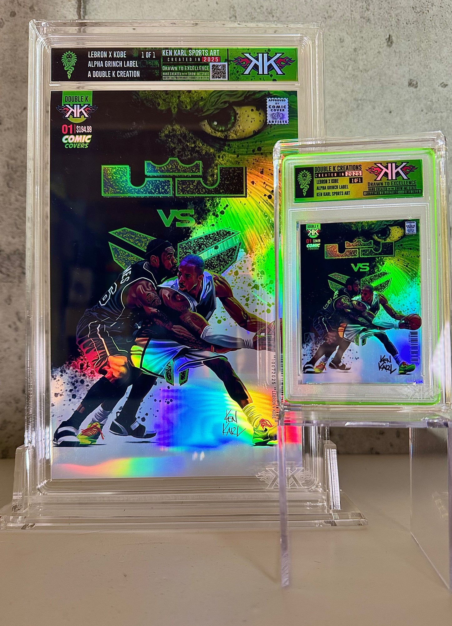 LEBRON X KOBE 1:1:15 holographic card sized artwork