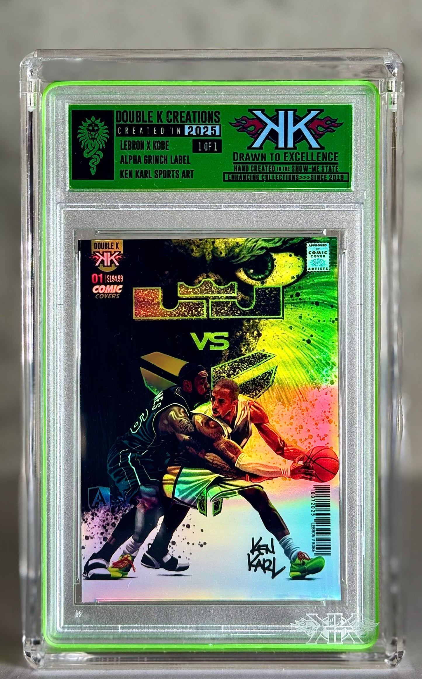 LEBRON X KOBE 1:1:15 holographic card sized artwork