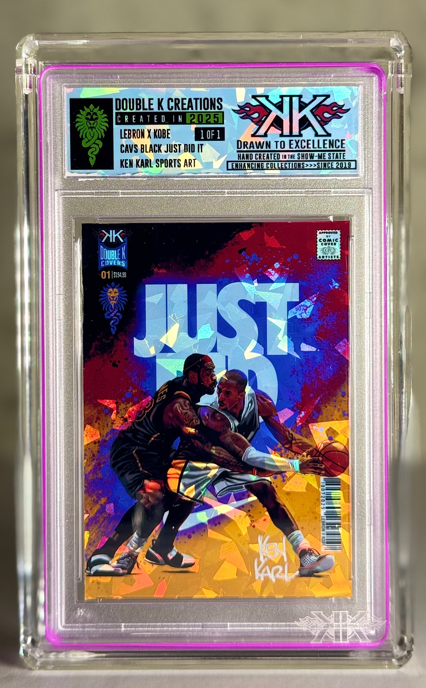 LEBRON X KOBE 1:1:15 holographic card sized artwork