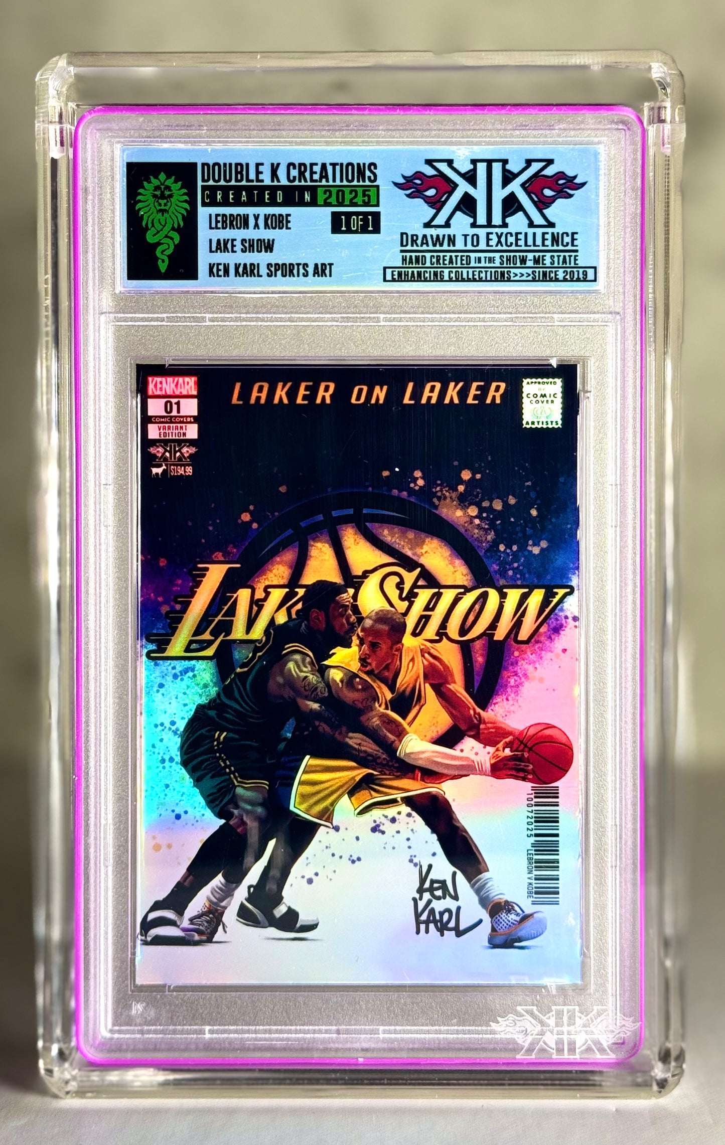 LEBRON X KOBE 1:1:15 holographic card sized artwork