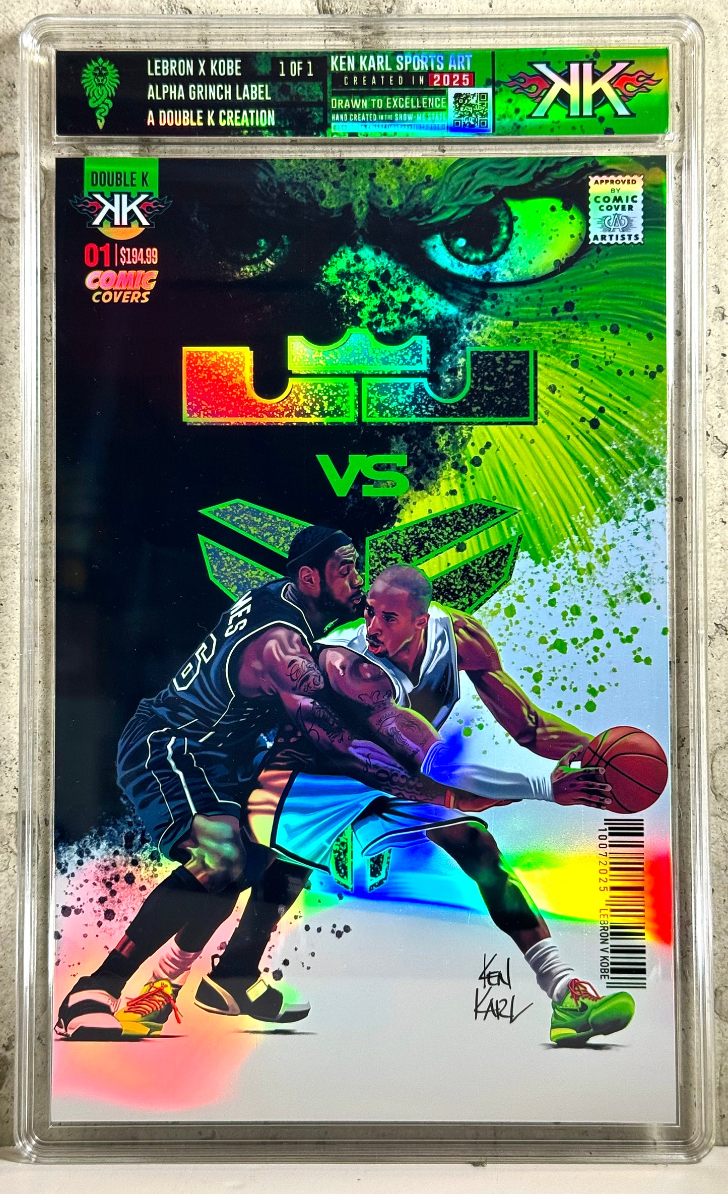 Kobe X LeBron Comic Sized (XL) foil slabbed art