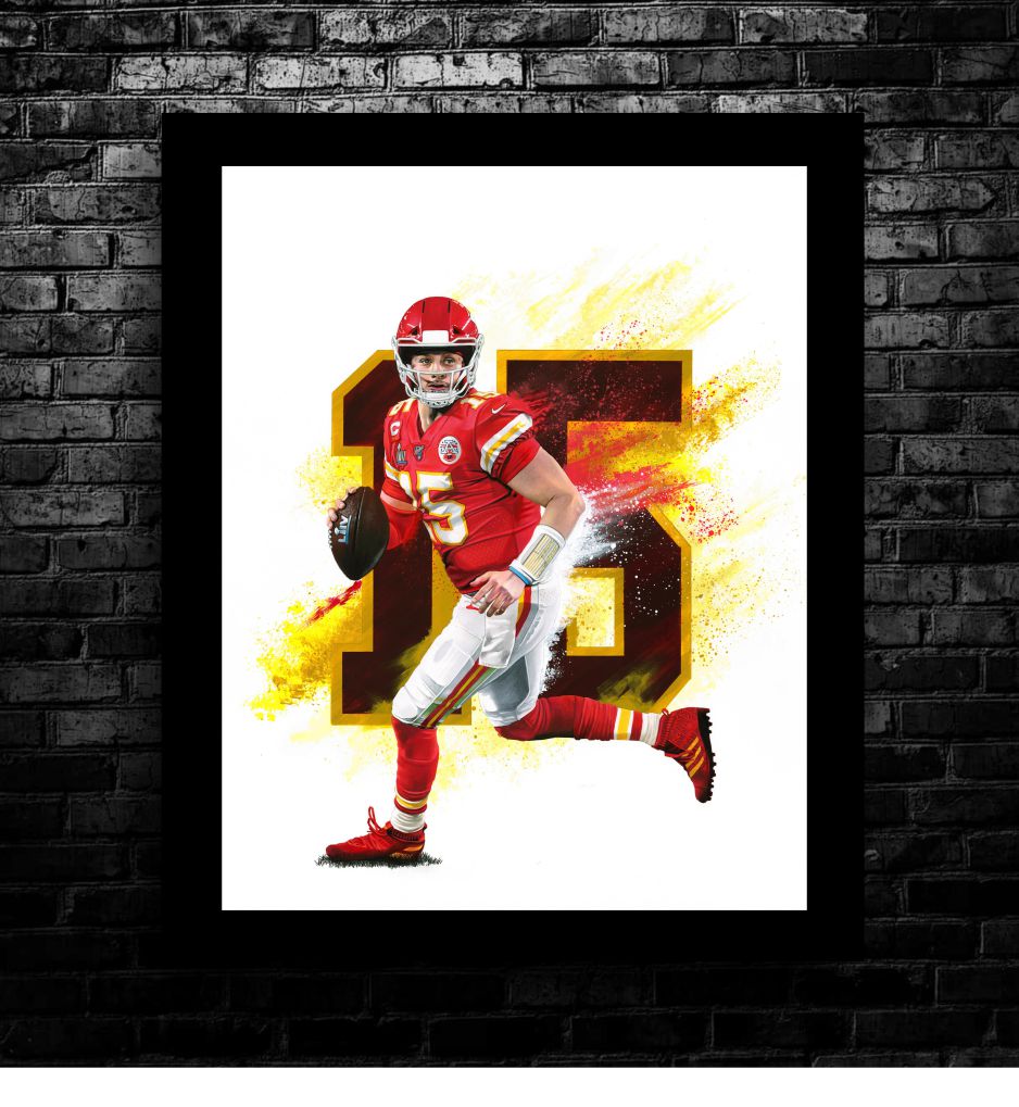 Patrick Mahomes Poster Wall Art Printable Kansas City 