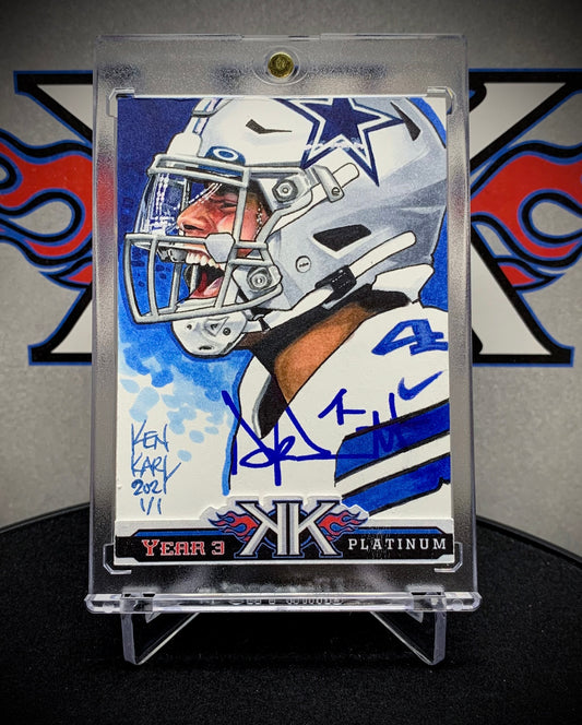 Dak Prescott AUTOGRAPHED 1/1 Sketch Card