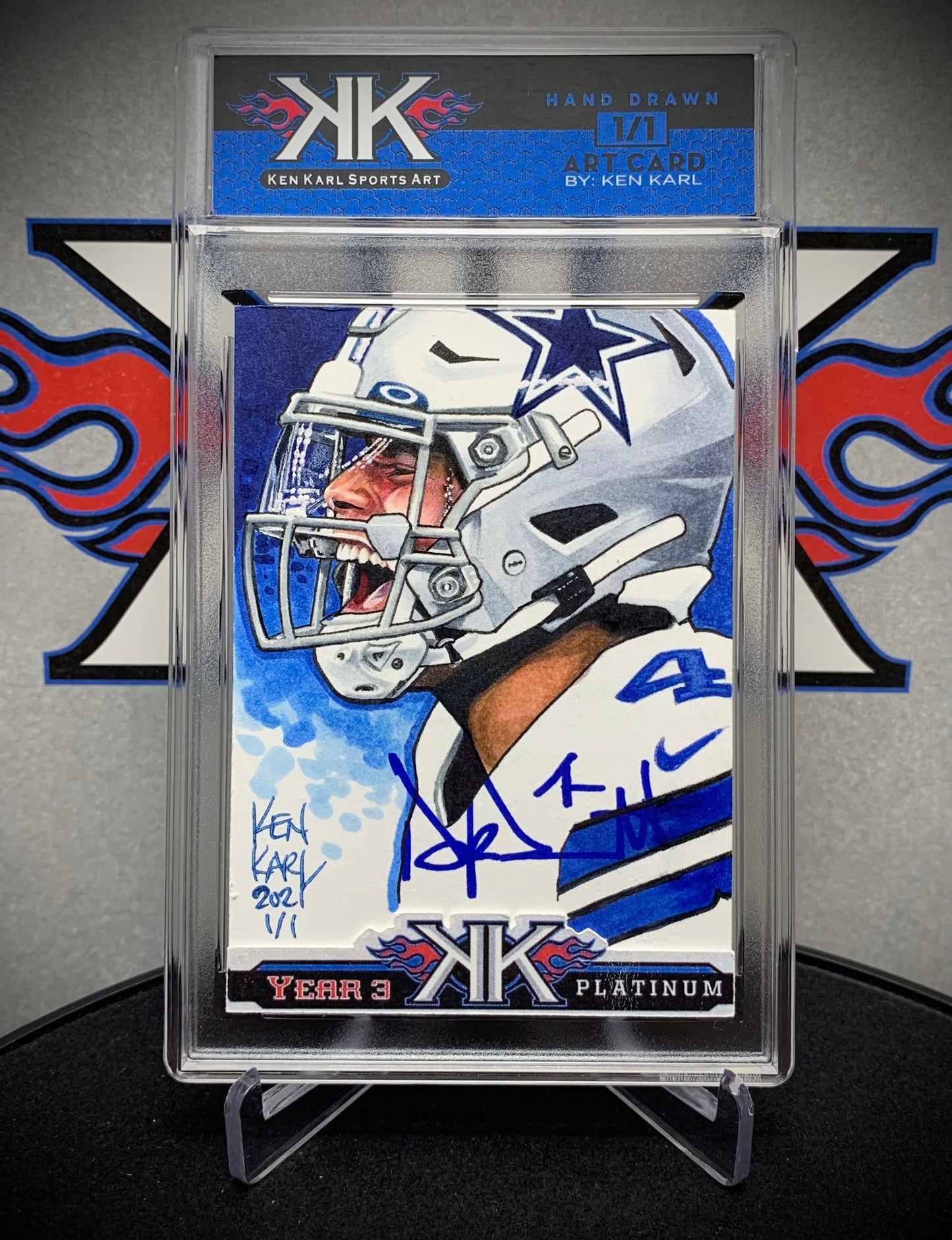 Dak Prescott AUTOGRAPHED 1/1 Sketch Card