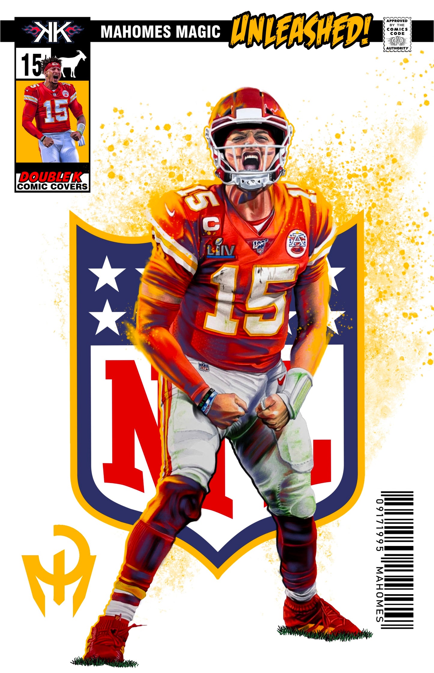 Patrick Mahomes NFL Comic Sized Foil Slab