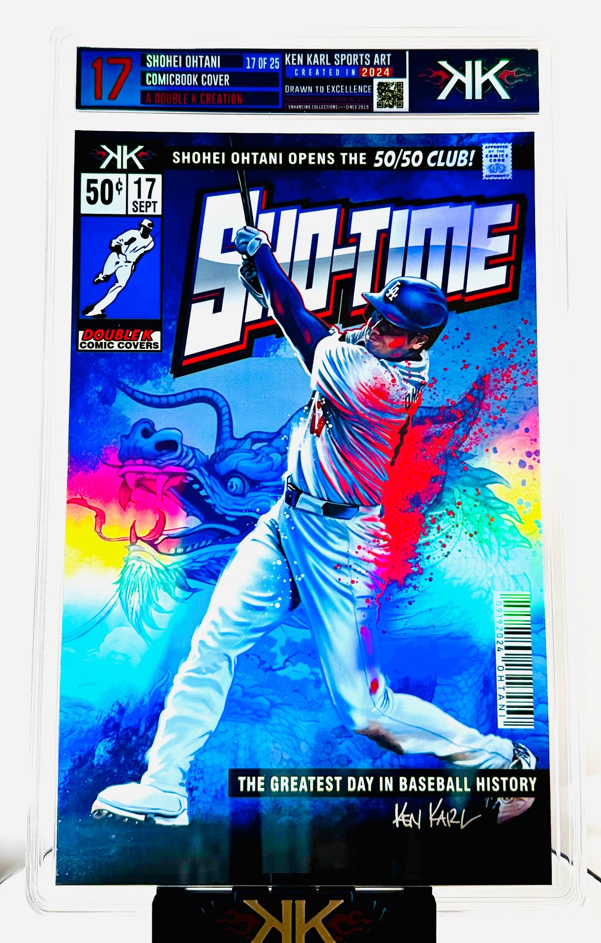 Shohei Ohtani 50-50/Dragon Comic Sized Foil Slab 1:25