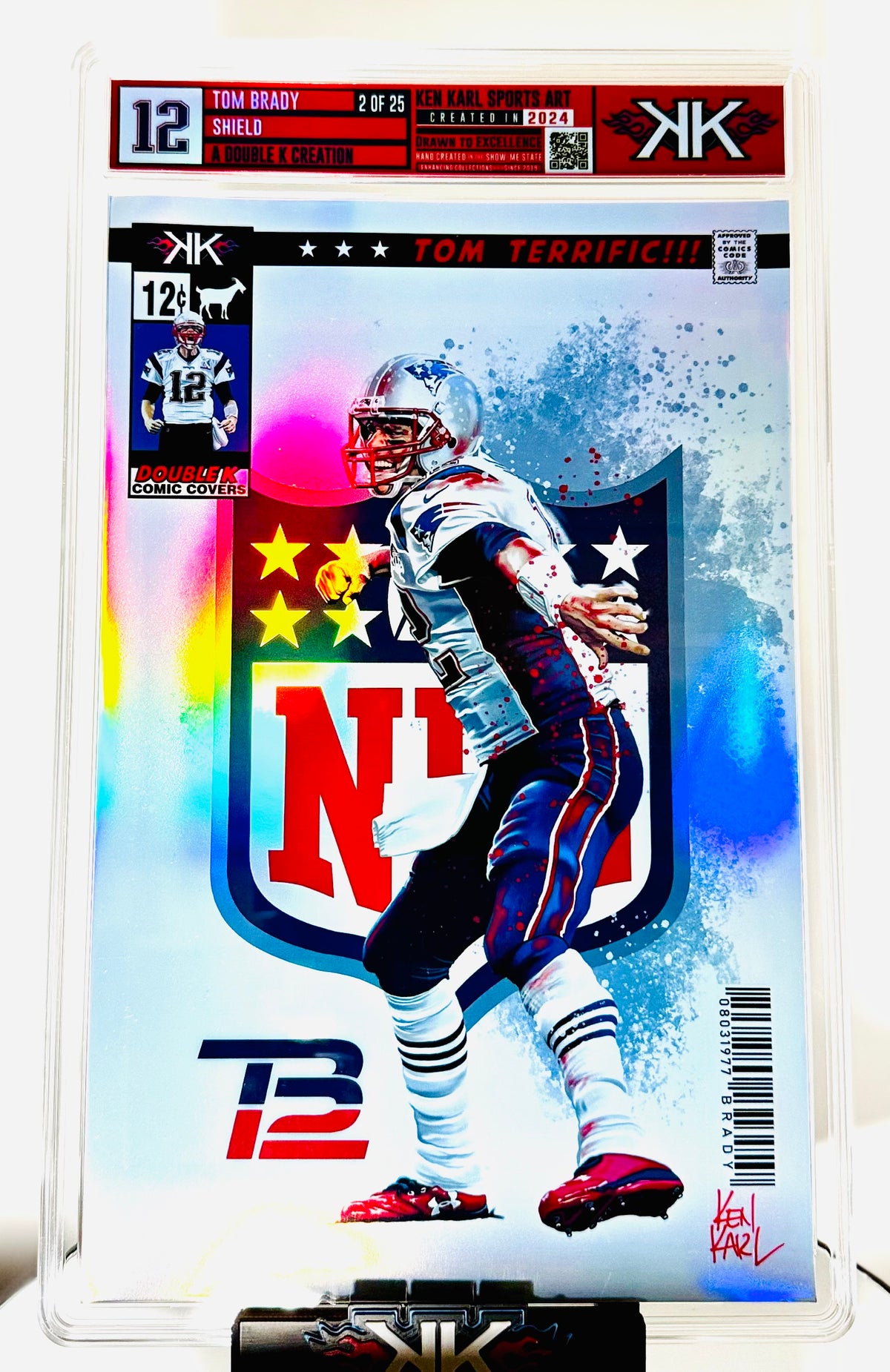 Tom Brady NFL Shield Comic Sized Foil Slab 1:25