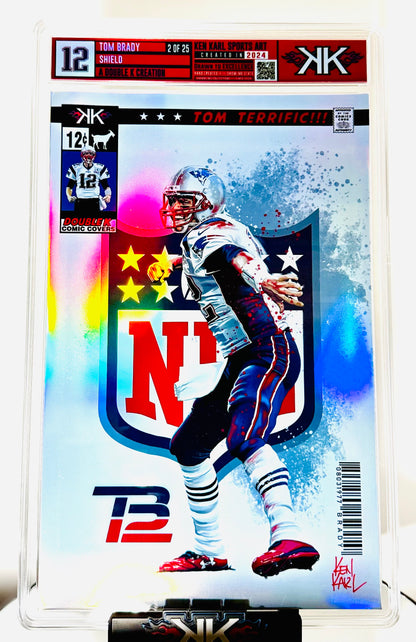 Tom Brady NFL Shield Comic Sized Foil Slab 1:25