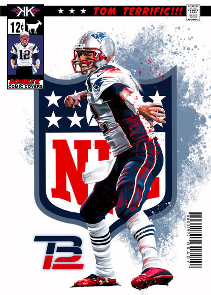 Tom Brady NFL Shield Comic Sized Foil Slab