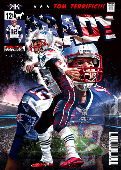 Tom Brady Comic Book Cover Comic Sized Foil Slab