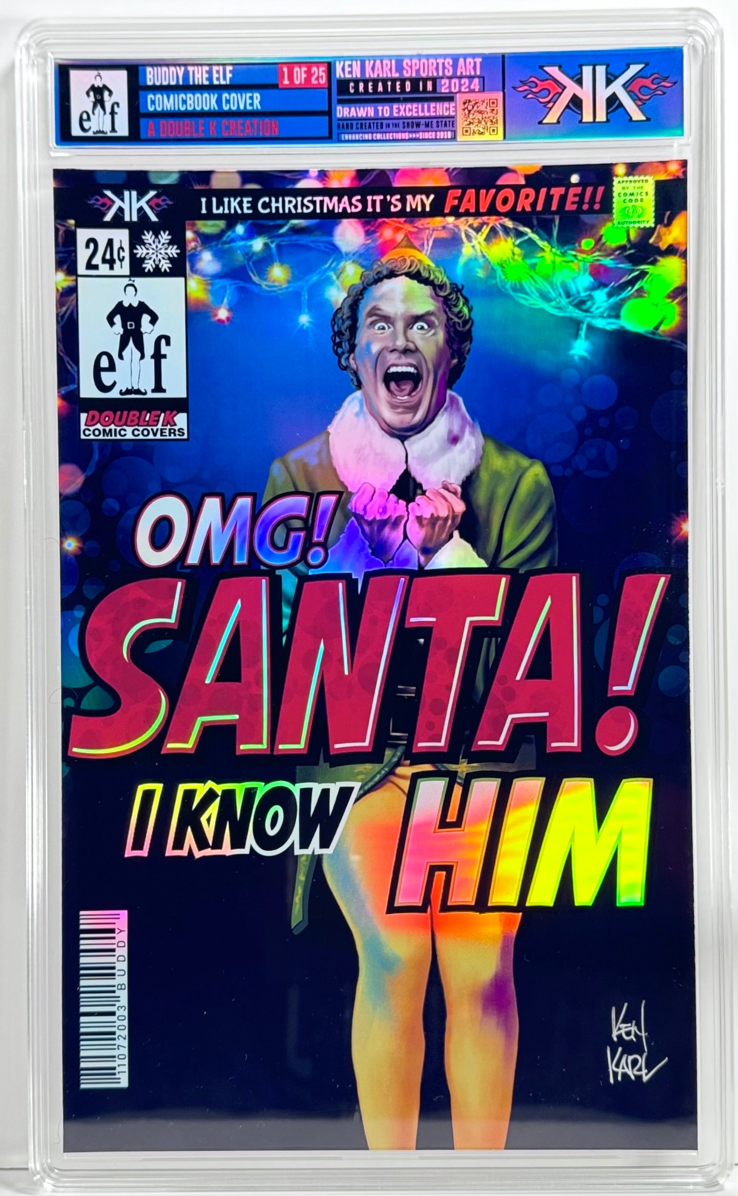 Buddy the Elf/OMG it's Santa Comic Sized Foil Slab