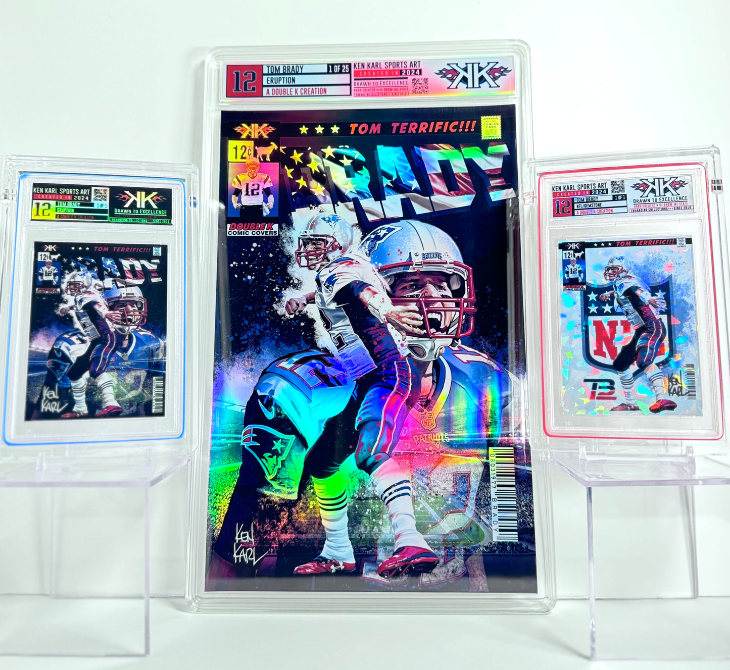 Tom Brady Comic Book Cover Comic Sized Foil Slab