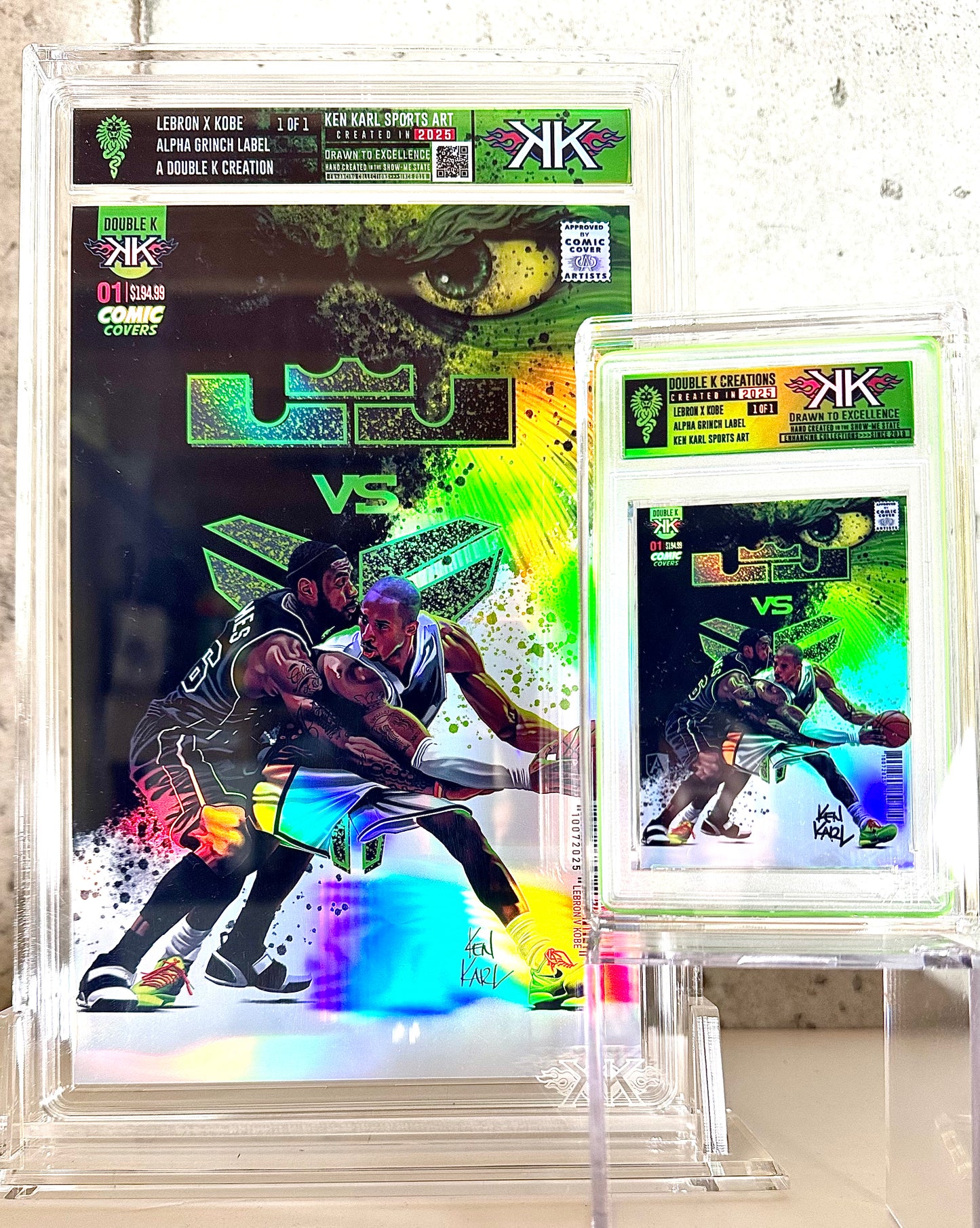 Kobe X LeBron Comic Sized (XL) foil slabbed art