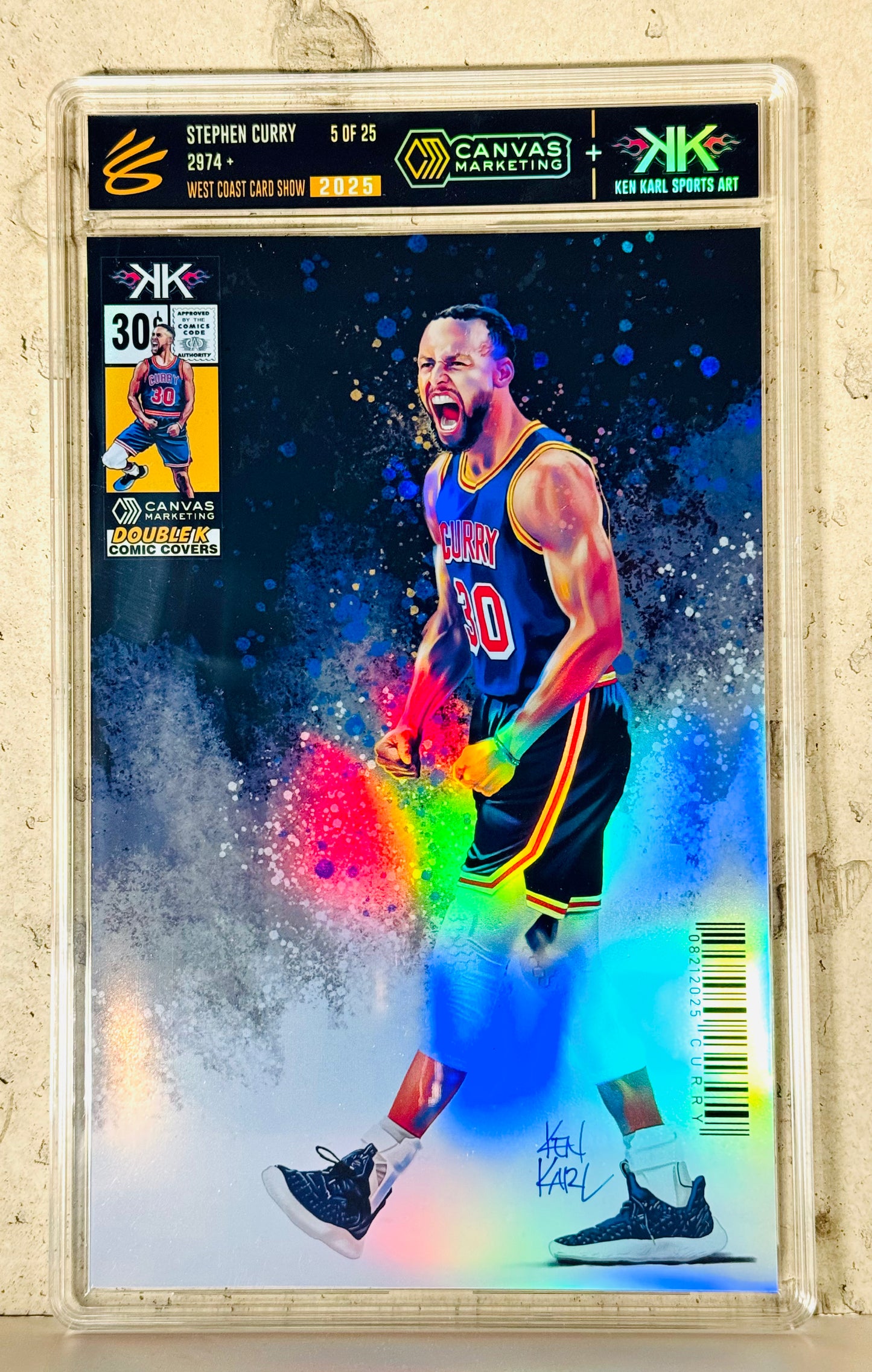 Steph Curry 2974+ comic sized foil slab 1:25