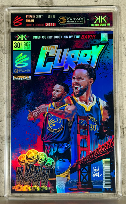 Steph Curry RING ME comic sized foil slab 1:25