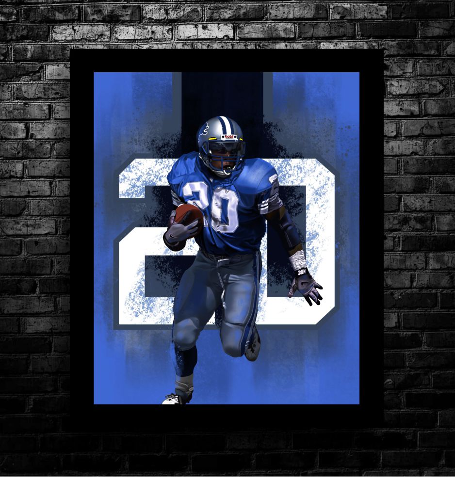 Barry Sanders Limited Edition Print