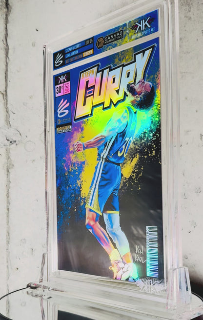 Steph Curry EXHILARATION comic sized foil slab 1:25