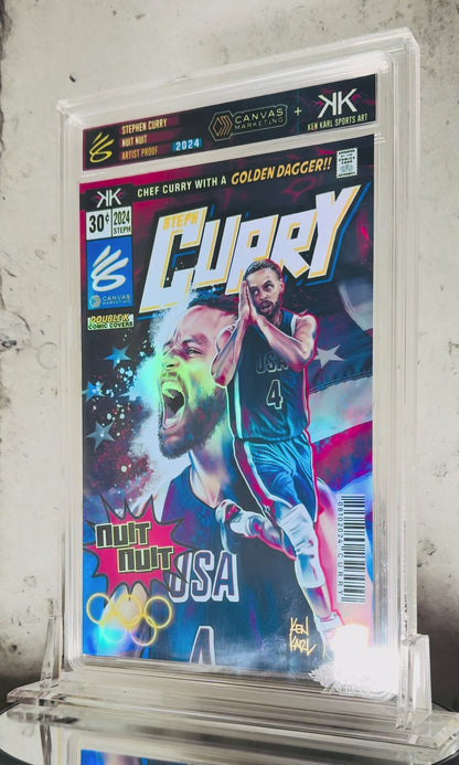 Steph Curry NUIT NUIT comic sized foil slab 1:25