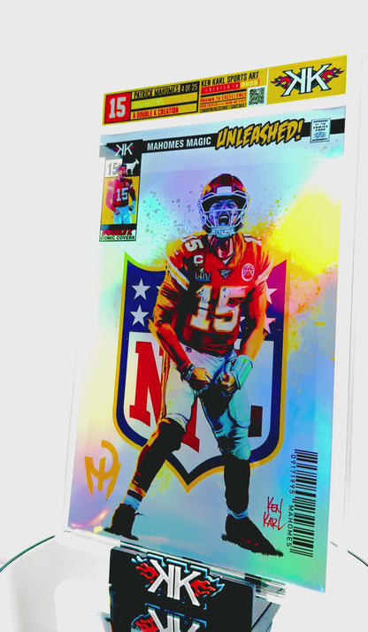 Patrick Mahomes NFL Comic Sized Foil Slab 1:25