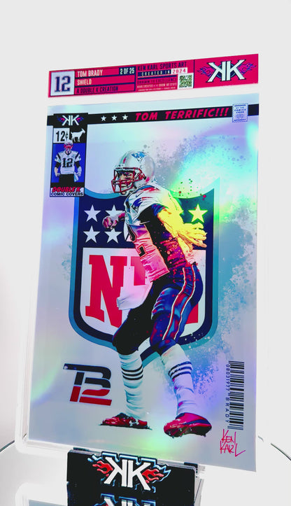 Tom Brady NFL Shield Comic Sized Foil Slab 1:25