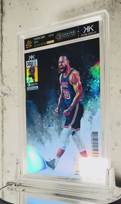 Steph Curry 2974+ comic sized foil slab 1:25