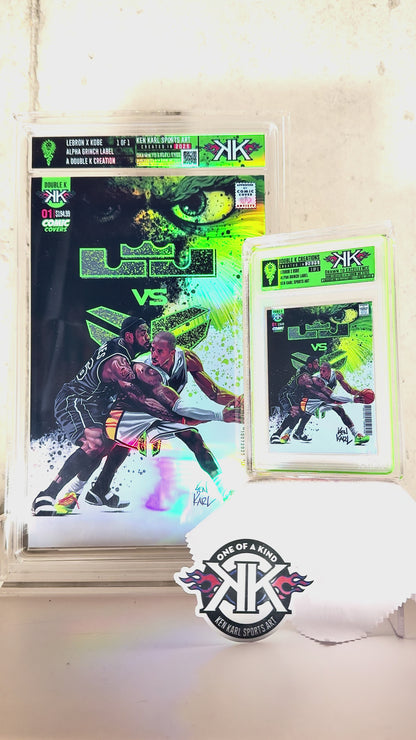 Kobe X LeBron Comic Sized (XL) foil slabbed art