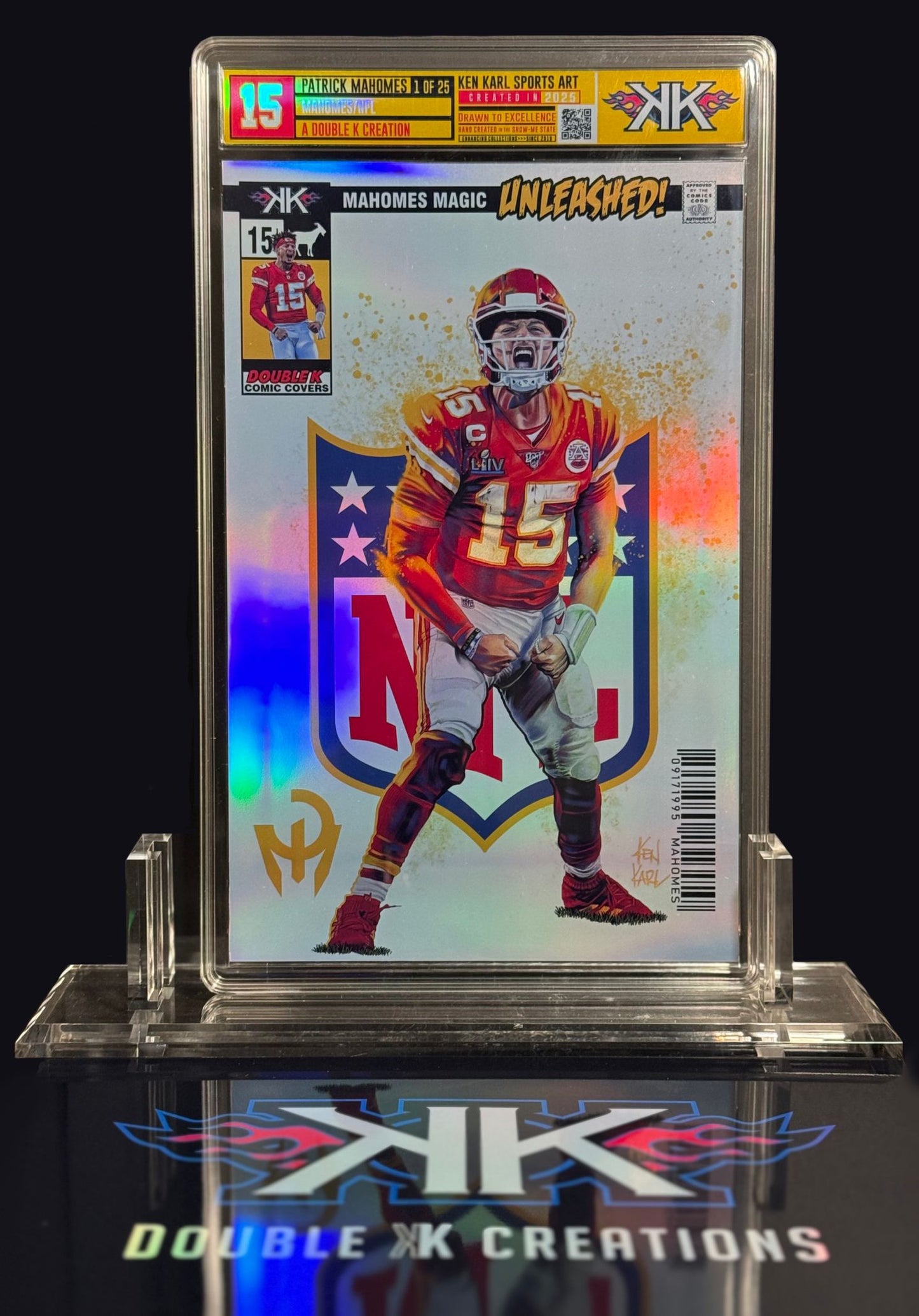 Patrick Mahomes NFL Comic Sized Foil Slab